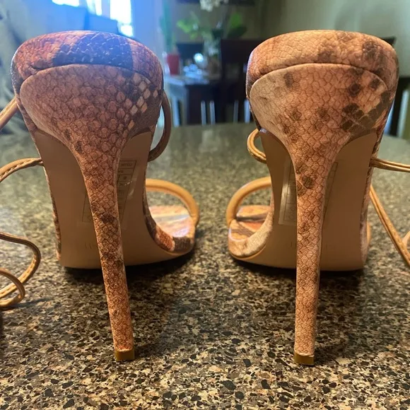 “SIMMI LONDON” Samia Snake Print Lace Up Heels