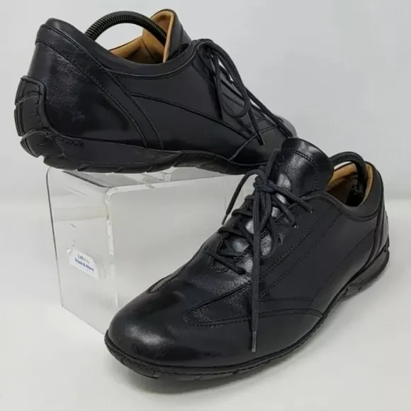 Simone Mariotti Black Leather Men's Oxfords Shoes Size EUR 44 US Size 10