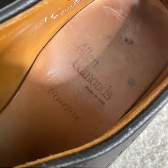 Size 11 D Allen Edmonds Black Fairfax Wholecut Oxfords