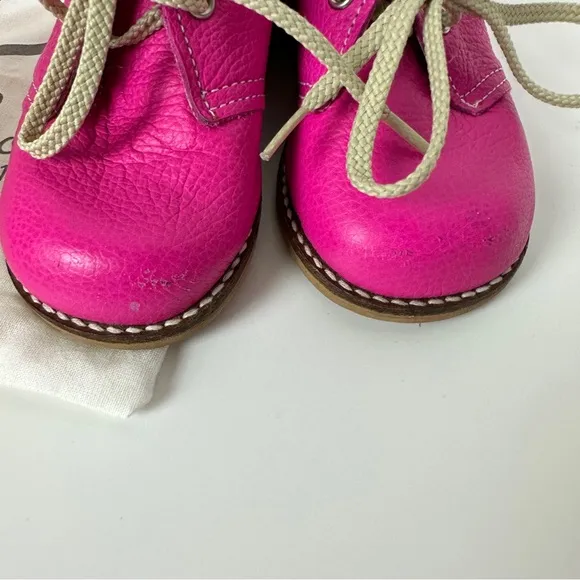 Size 6 BARBIE PINK Oxfords Boots Leather Mon Petit‎ Shoes