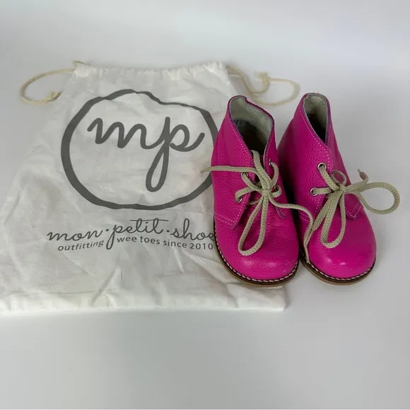 Size 6 BARBIE PINK Oxfords Boots Leather Mon Petit‎ Shoes