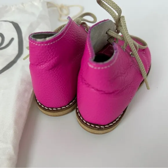 Size 6 BARBIE PINK Oxfords Boots Leather Mon Petit‎ Shoes