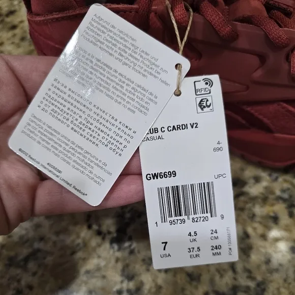 Size 7 - Reebok Cardi B x Club C V2 Mars Red W