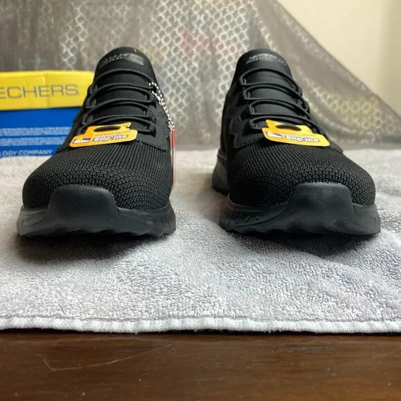 Skechers Bobs Slip Ins Chaos Daily Hype Mens 9.5 Black Vegan Athleisure Casual