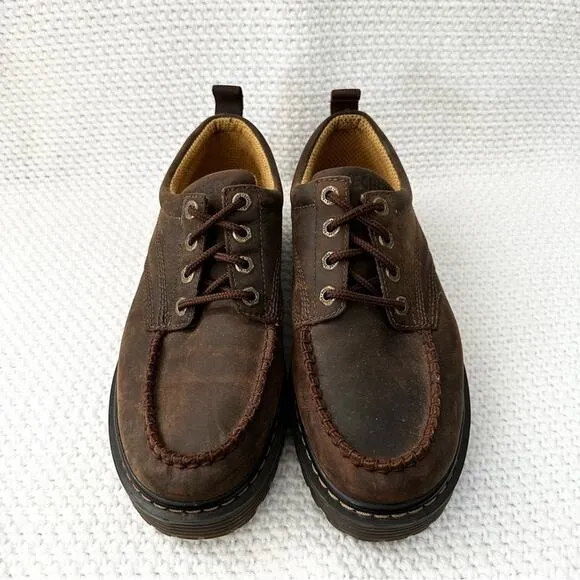Skechers Classic Vintage Y2K Brown Nubuck Leather Lug Sole Lace Up Oxfords 8