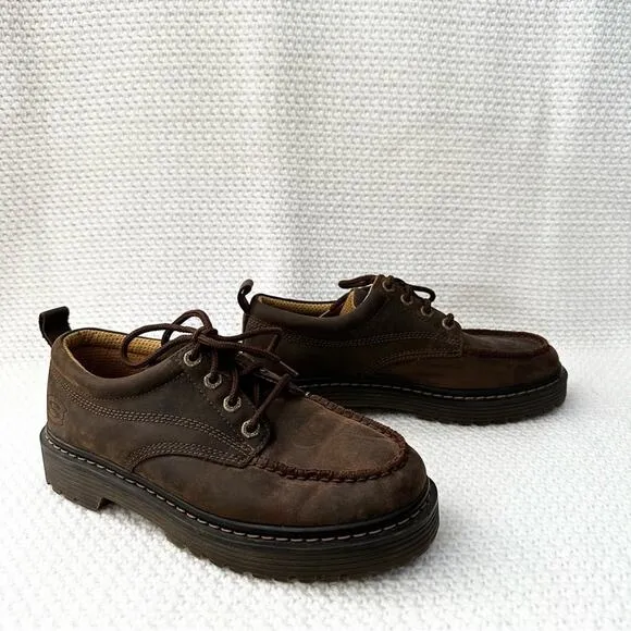 Skechers Classic Vintage Y2K Brown Nubuck Leather Lug Sole Lace Up Oxfords 8