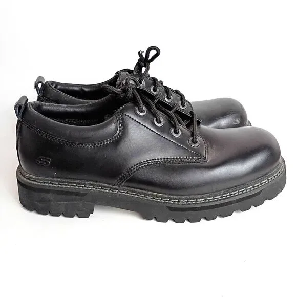 Skechers Cottonwood Cantix Lug Sole Oxford Black Leather Men's 10.5 Grunge Y2K