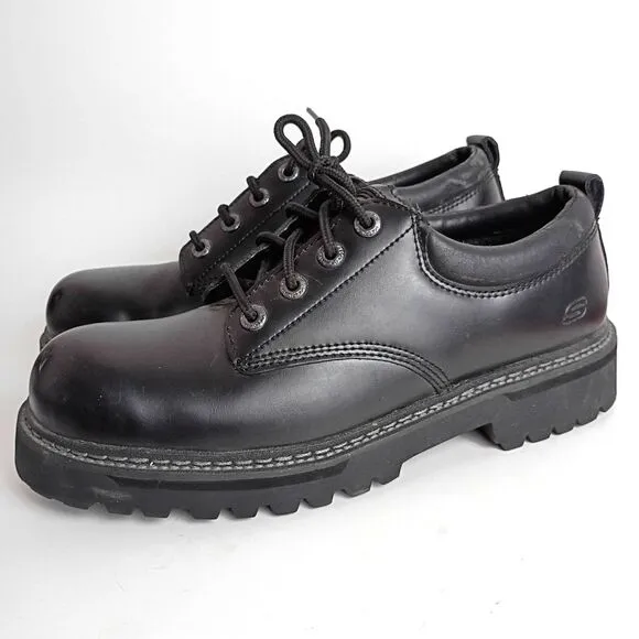 Skechers Cottonwood Cantix Lug Sole Oxford Black Leather Men's 10.5 Grunge Y2K