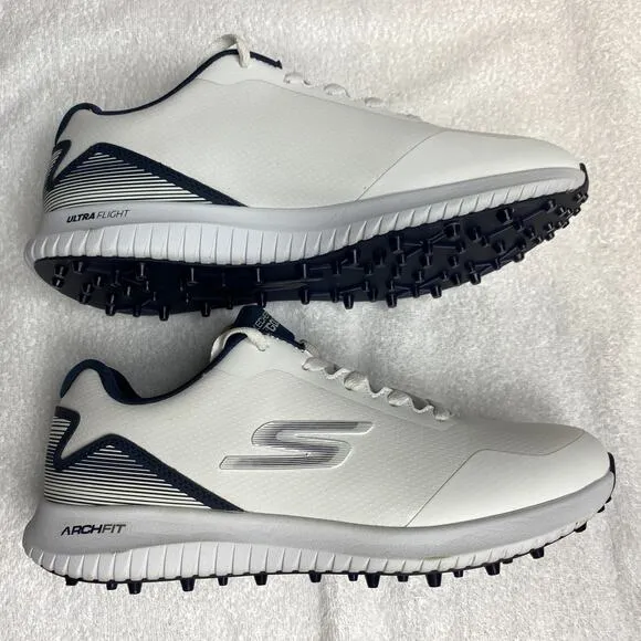 Skechers Go Golf Max 2 Golf Shoes Mens 8.5 White Navy Waterproof NIB