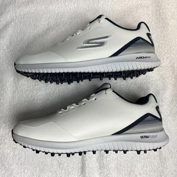 Skechers Go Golf Max 2 Golf Shoes Mens 8.5 White Navy Waterproof NIB