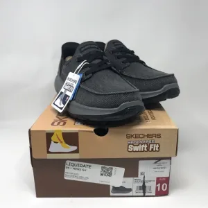 Skechers Lace Up Moc Toe Canvas Swift Fit Sneaker, Men's Size 10 - Black