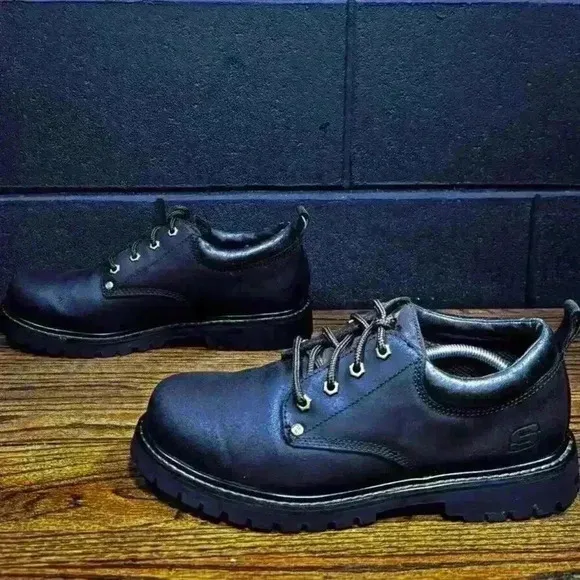 Skechers Mens Alley Cat Leather Brown Y2K Casual Oxfords Size 10.5 (7111)