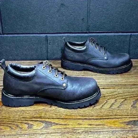 Skechers Mens Alley Cat Leather Brown Y2K Casual Oxfords Size 10.5 (7111)