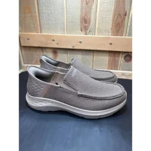 Skechers Mens Slip-Ins Extra Wide Fit Shoes Air-Cooled Memory Foam Brown Size 11