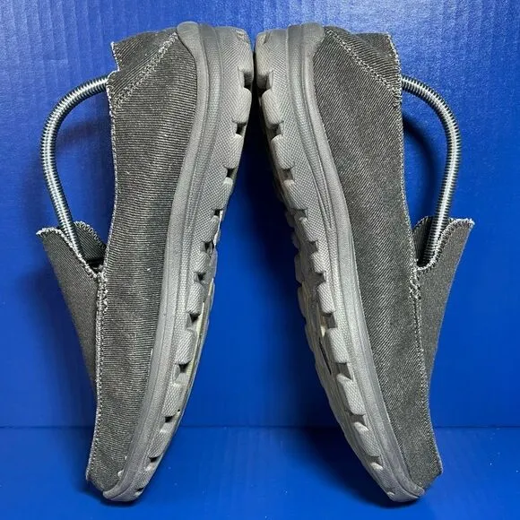 Sketchers Mens Superior Relaxed Fit Canvas Grey Slip On Loafers10.5