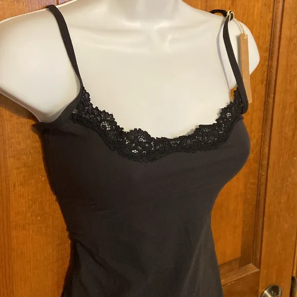 SKIMS Fits Everybody Lace Slip Dress Adjustable Straps Black Elegant Size Small