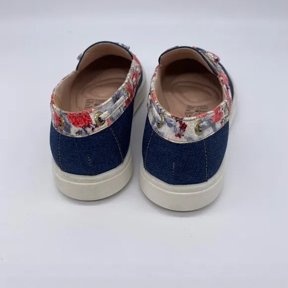 SLIP-ON FOR GIRLS,Azul Vegan Materials Florar Pattern, Size # 31 USA 13