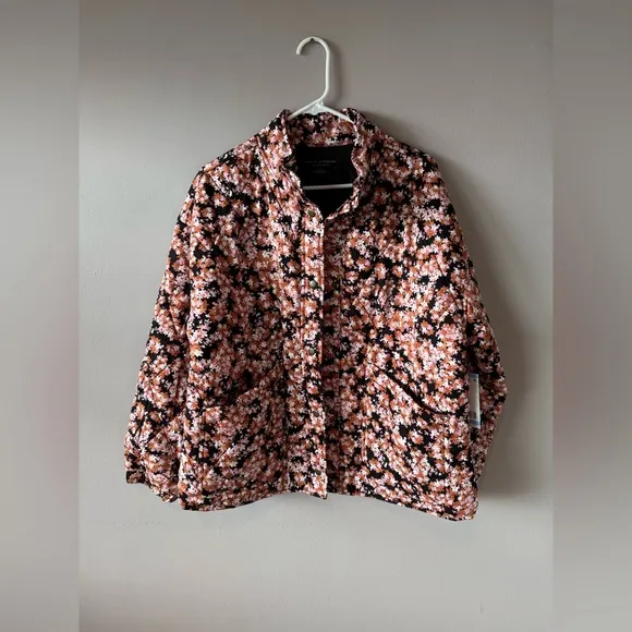 Social Standard by Sanctuary Women’s NWT Quilted Twill‎ Floral Jacket Size Large
