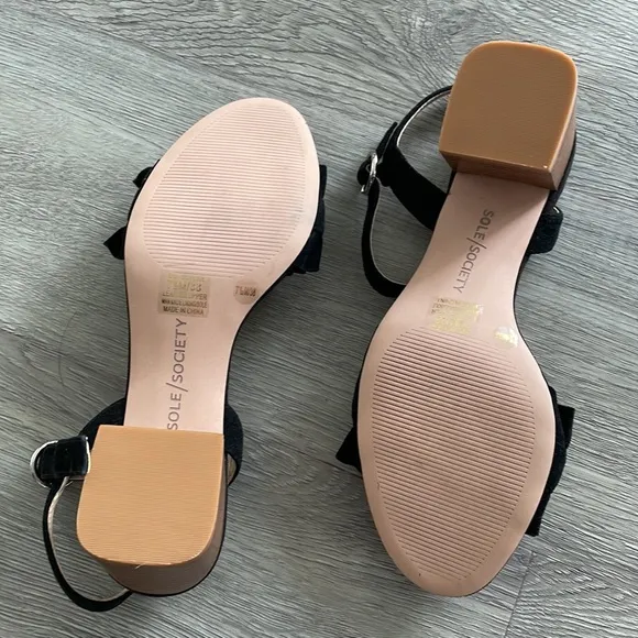 Sole/Society Black Faux Suede Block Heels