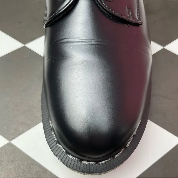 Solovair Vegan Black Faux Leather 3 Eye Gibson Oxfords UK 5.5