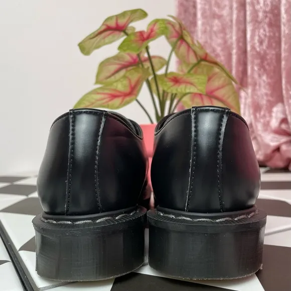Solovair Vegan Black Faux Leather 3 Eye Gibson Oxfords UK 5.5