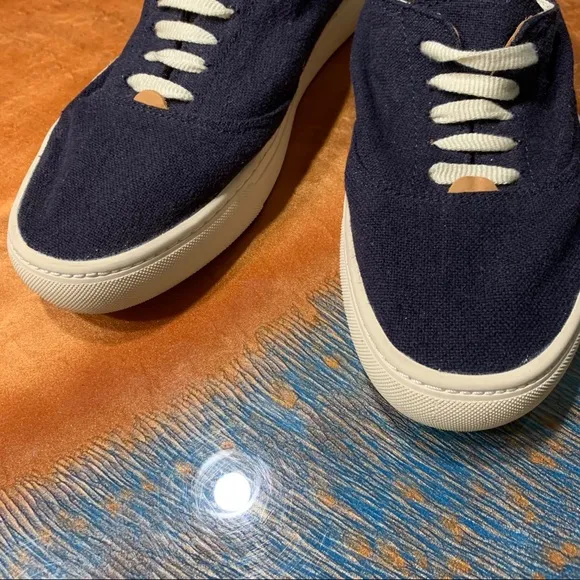 Soludos Convertible canvas and leather sneakers navy lace up slip ons