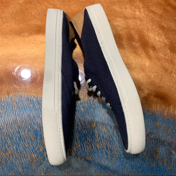 Soludos Convertible canvas and leather sneakers navy lace up slip ons
