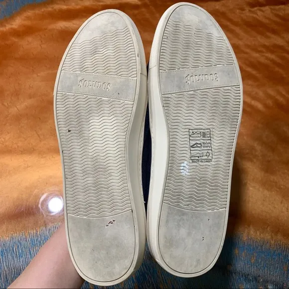 Soludos Convertible canvas and leather sneakers navy lace up slip ons