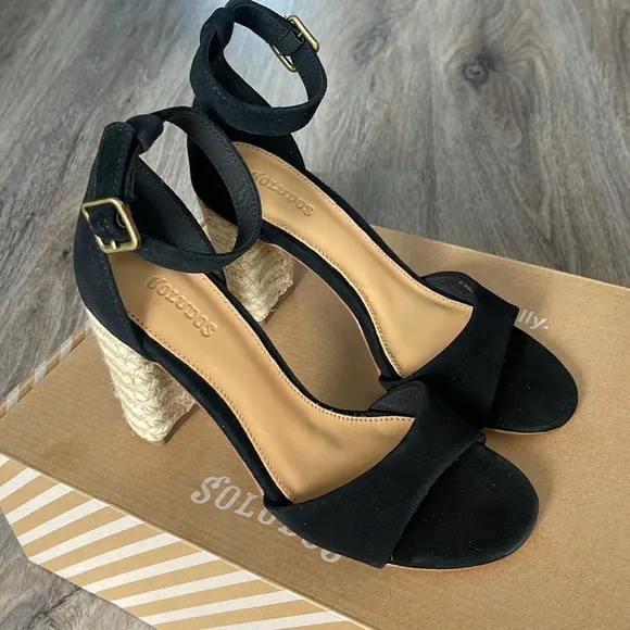 Soludos Tall Capris Leather/Suede Heels Size 6