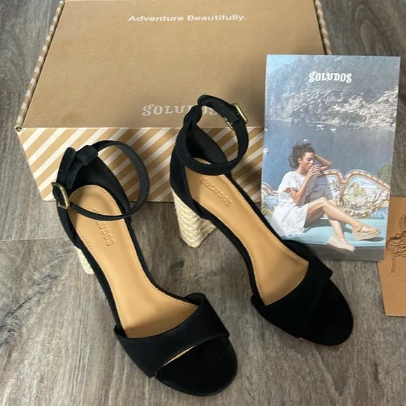 Soludos Tall Capris Leather/Suede Heels Size 6