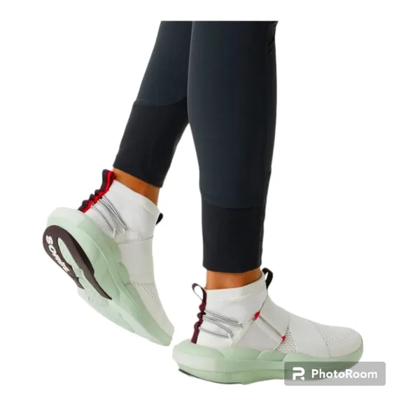 Sorel Explorer Defy Mid White Slip On Sock Tennis Sneakers Athlectic Shoe 7.5
