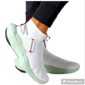 Sorel Explorer Defy Mid White Slip On Sock Tennis Sneakers Athlectic Shoe 7.5
