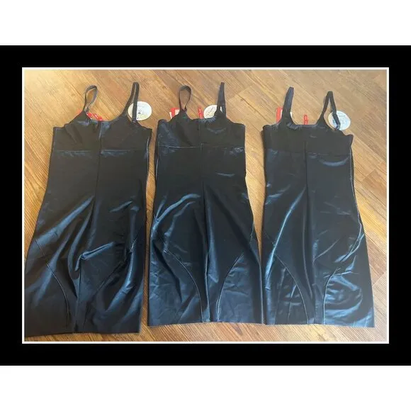 Spanx Open-Bust Full Slip Smartgrip Very Black Size XS Lot of 3 New With Tag