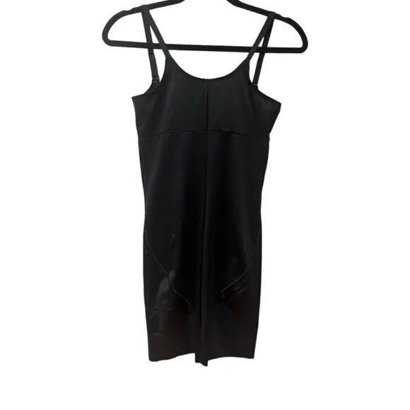 SPANX Shapewear Dress SMALL BLACK Open Bust Full Slip SmartGrip 10178R $88