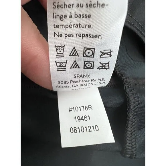 SPANX Shapewear Dress SMALL BLACK Open Bust Full Slip SmartGrip 10178R $88