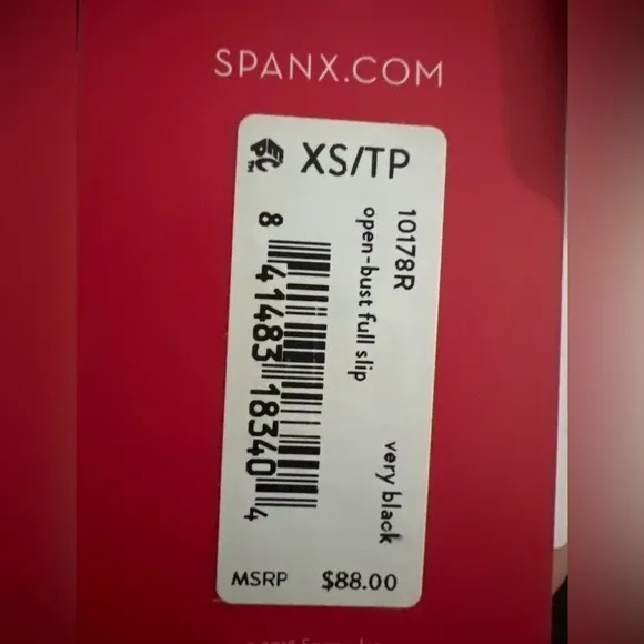 SPANX Shapewear Dress SMALL BLACK Open Bust Full Slip SmartGrip 10178R $88