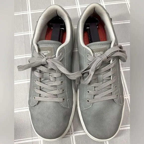 Speedo Mens Sz 10 Quart Hybrid Land Water Boat 360 Drainage Grey Shoes Sneakers