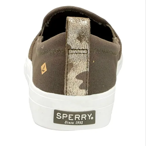 Sperry Olive Camo Slip on 🎉 Women's Pier Wave High Canvas Sneaker NWT