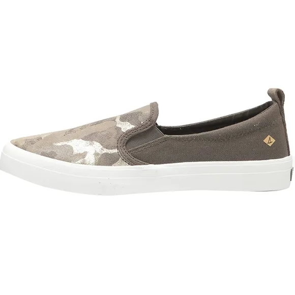 Sperry Olive Camo Slip on 🎉 Women's Pier Wave High Canvas Sneaker NWT