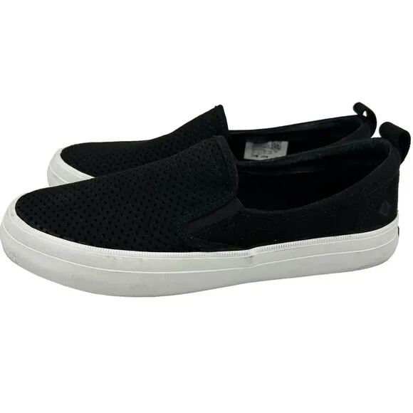 Sperry Top-Sider Memory Form Black Perforated  Slip-On Loafer Comfort Size 6.5