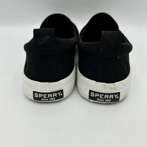Sperry Top-Sider Memory Form Black Perforated  Slip-On Loafer Comfort Size 6.5