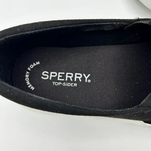 Sperry Top-Sider Memory Form Black Perforated  Slip-On Loafer Comfort Size 6.5