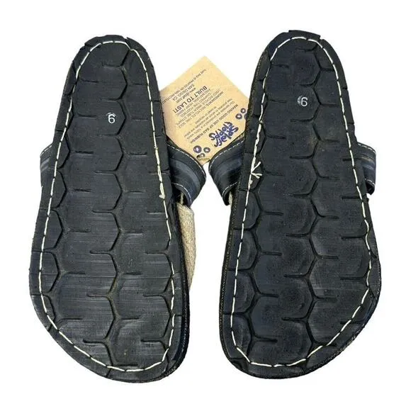 SPLAFF Eco Conscious Hipster Sandals Recycled Tires Tubes Hemp Slip Ons Sz 6 NEW