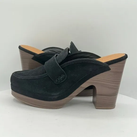 SPLENDID VINA BLACK SUEDE WOMENS CLOGS    SIZE 9.5   NWT