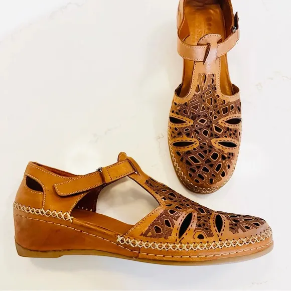 Spring Step Irin Wedge Slip-On | Cognac | 41 | US 9.5-10