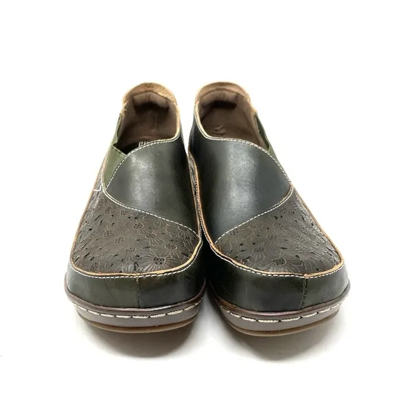 Spring Step L'Artiste BURBANK Leather Clogs Green
