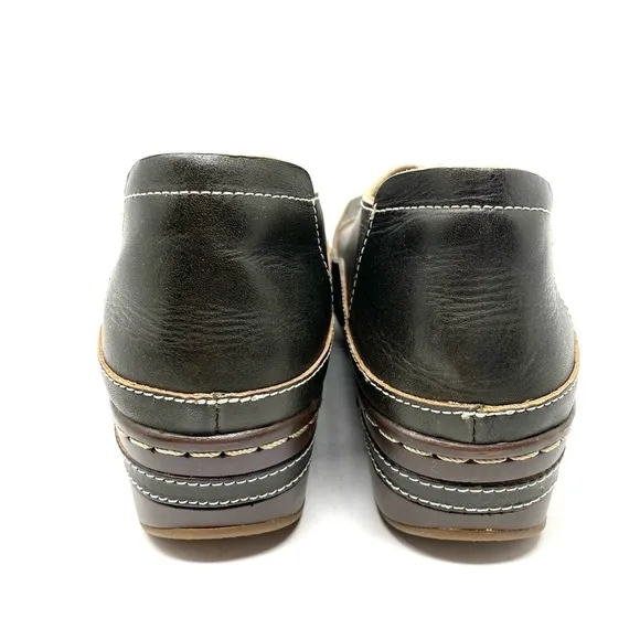 Spring Step L'Artiste BURBANK Leather Clogs Green