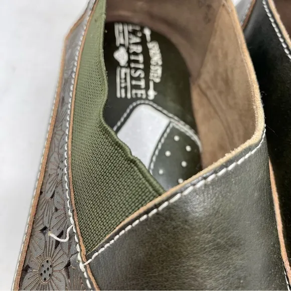 Spring Step L'Artiste BURBANK Leather Clogs Green
