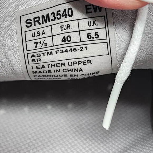 SR Max SRM3540 White Work Shoes 7.5 EW Slip Resistant Leather ASTM F3445-21 NEW