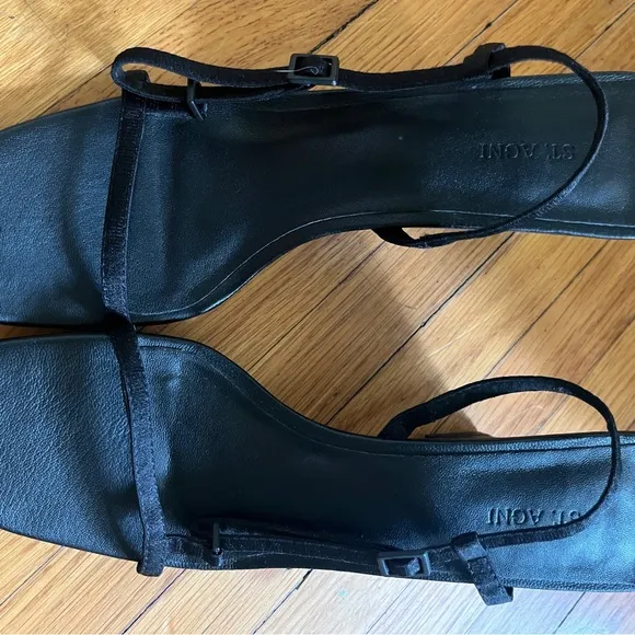 St. Agni Brasserie Strappy Wedge Heel Slides NWT